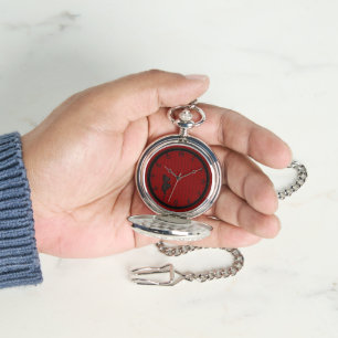 Blinky the Bat-mönster Röd Silver Fickur Armbandsur