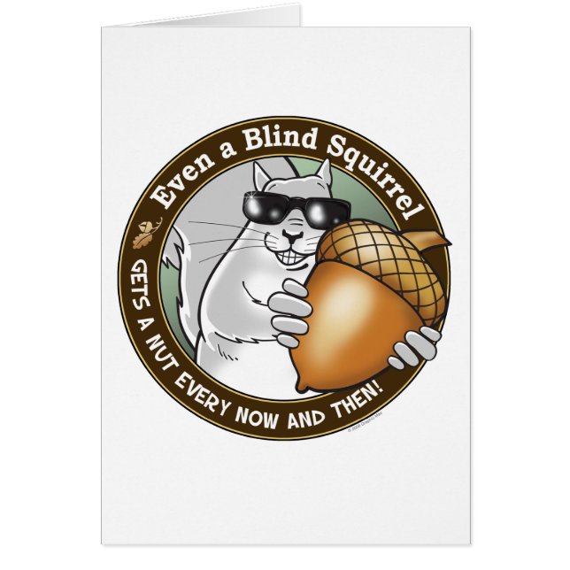 Blint ekorrenöt hälsningskort (Framsidan)