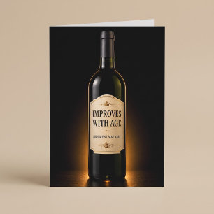 Blir Bättre Med Åldern Rolig Vin Födelsedag Kort