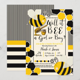 Blir det BEE Bebis Baby Shower Köns Avslöjande Inbjudningar