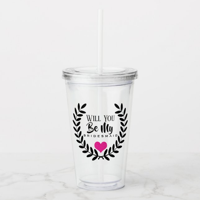 BLIR DU MIN BRUDJUNGFRU ACRYLMUG TAKE AWAY MUGG (Framsida)