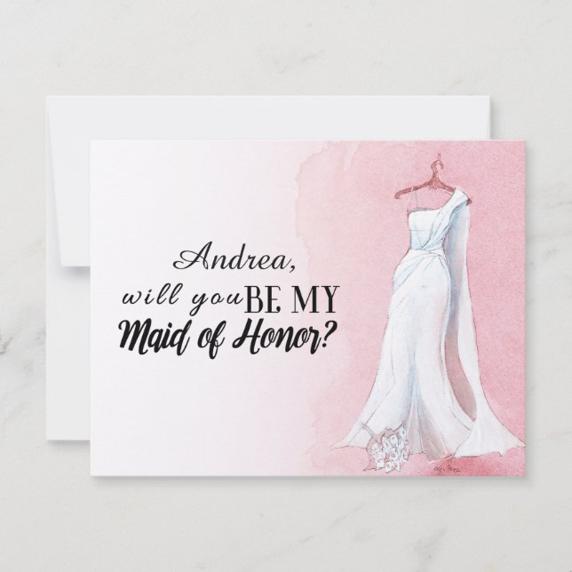  blir du min Maid of honor-Bröllop Inbjudningar (Framsida)