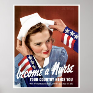 Blir en WWII-sjuksköterska Poster