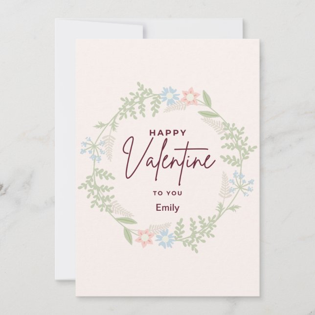 Bliss elegant flora Valentine Day Card Julkort (Framsida)