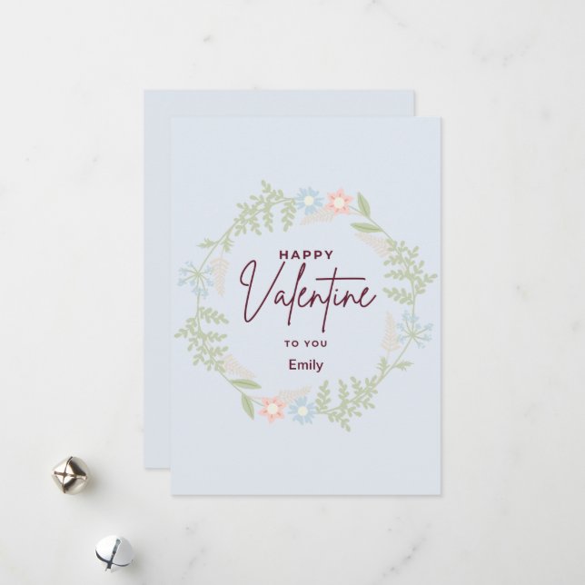 Bliss elegant flora Valentine Day Card Julkort (Fram/Back In Situ)