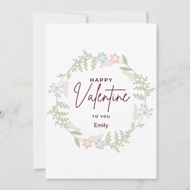 Bliss elegant flora Valentine Day Card Julkort (Framsida)