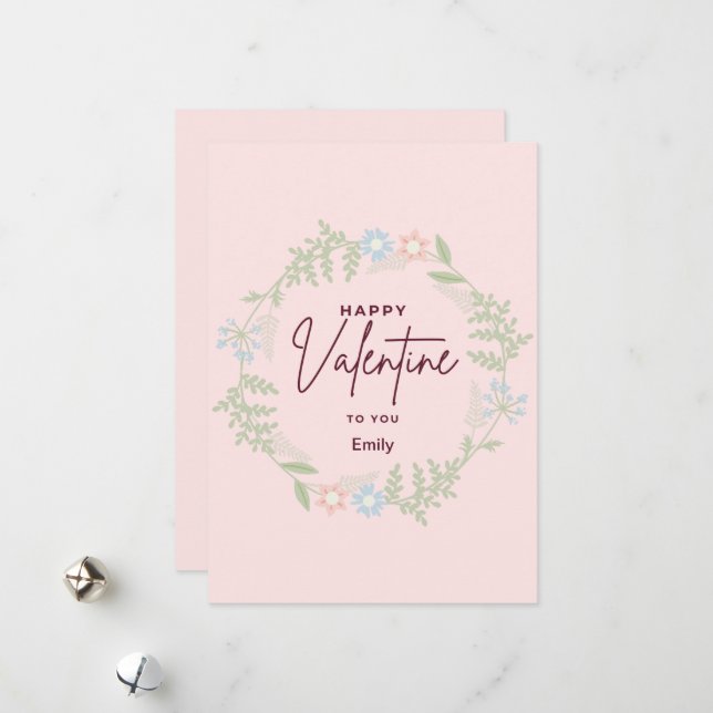 Bliss elegant flora Valentine Day Card Julkort (Fram/Back In Situ)