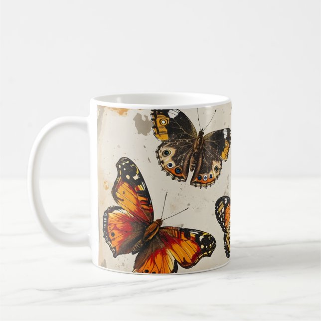 Bliss med fjäril: Vintage Kaffemugg (Vänster)