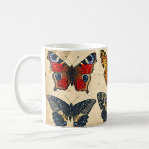 Bliss med fjäril: Vintage Kaffemugg