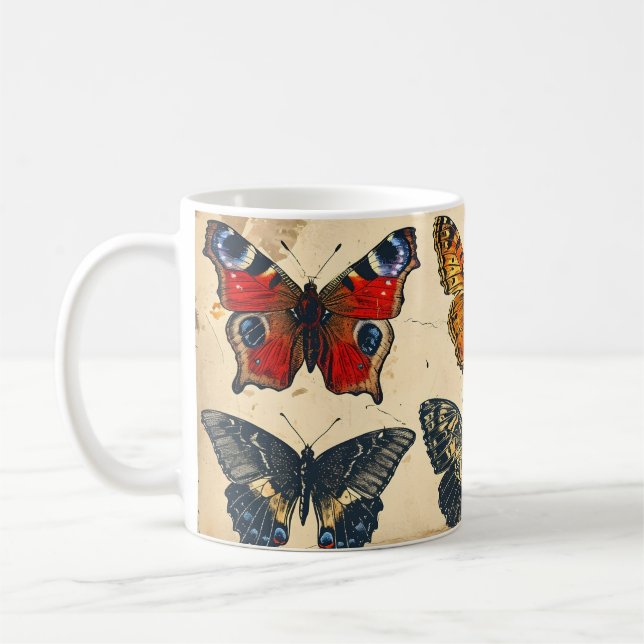 Bliss med fjäril: Vintage Kaffemugg (Vänster)