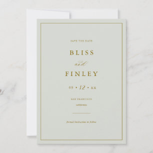 BLISS Minimal Spara Datum Minimal Bröllopskort Datumet