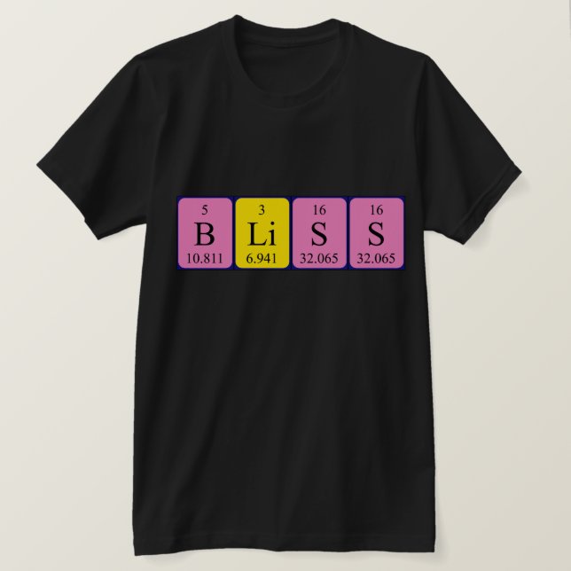 Bliss periodiska skjorta bord ord tee shirt (Design framsida)