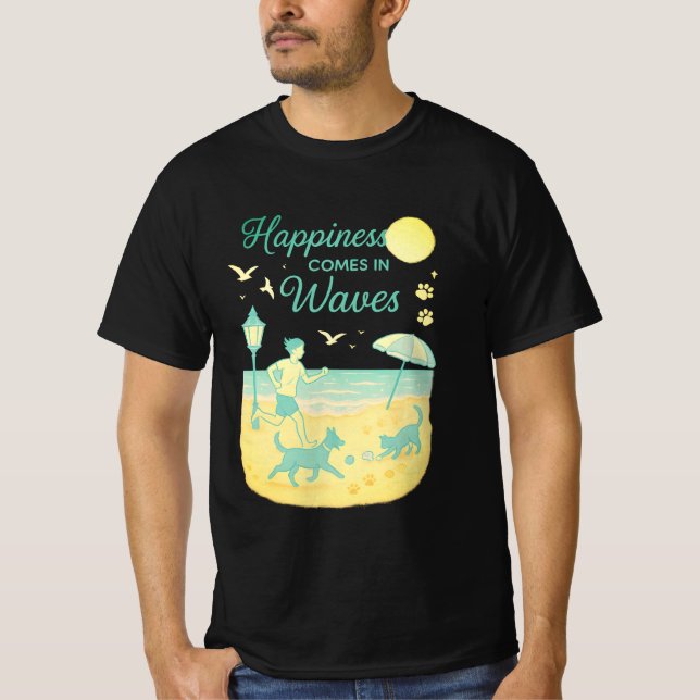 Bliss Seaside Vintage Djurälskare T-Shirt (Framsida)