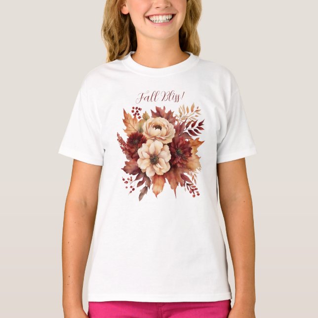 Bliss-Watercolor Flowers- T Shirt (Framsida)