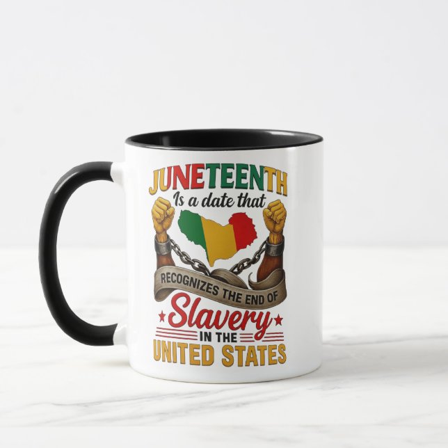 Blissboy Rolig Juneteenth T-Shirt Nyhet , junete Mugg (Vänster)