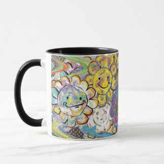 Blissed Out Psychedelic Flowers Mugg