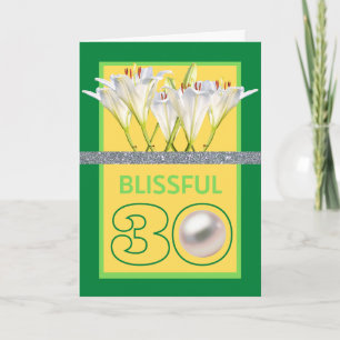 Blissful 30 Pearl-årsdag White Lilies Kort