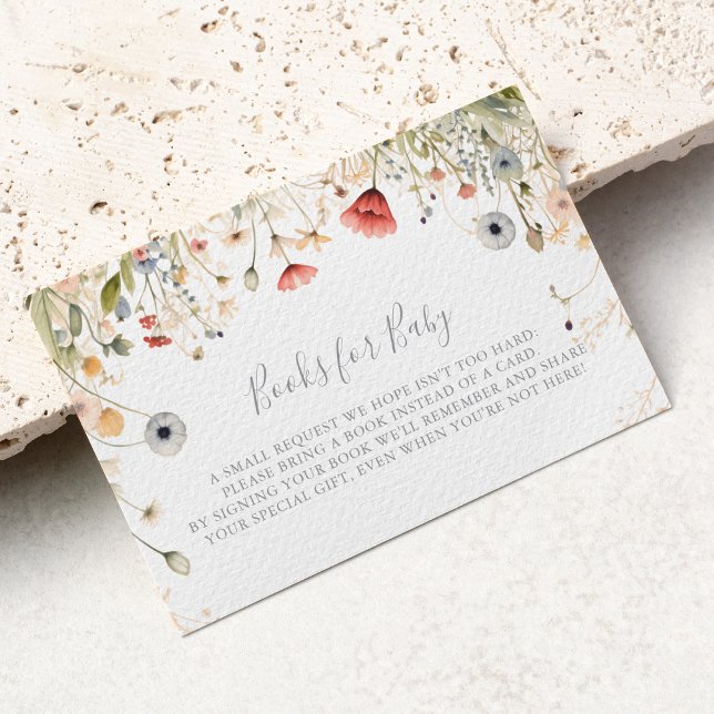 Blissful Boho WildblomBaby Shower Bok-begäran Tilläggskort (Skapare uppladdad)