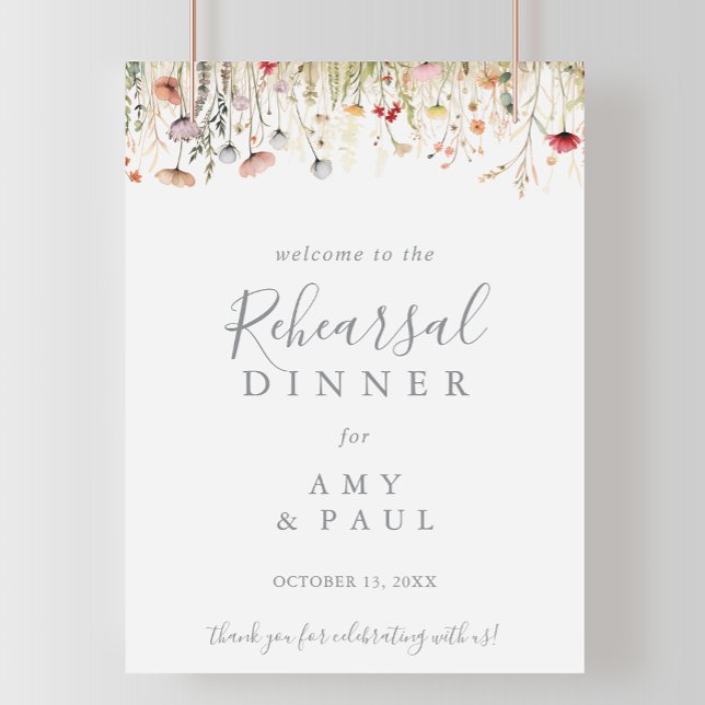 Blissful Boho Wildflower Rehearsal Dinner Welcome  Poster (Skapare uppladdad)