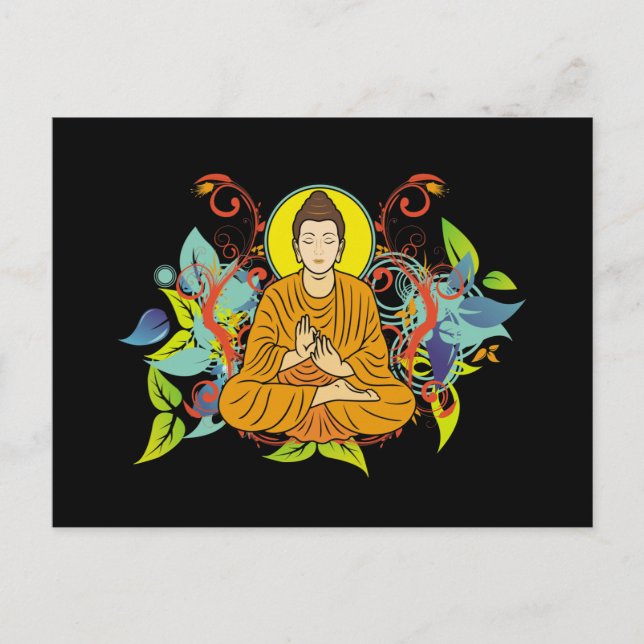 Blissful Buddha Vykort (Framsida)
