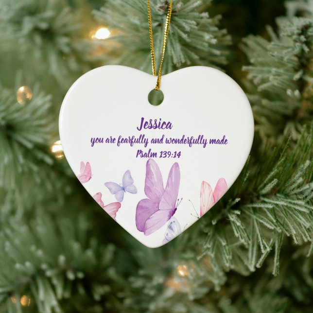 Blissful Butterfly Psalm 139:14 Ornament (Träd)