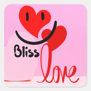 Blissful Kärlek Alla hjärtans dag Fyrkantigt Klistermärke