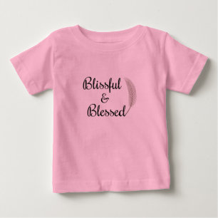 Blissful och bländad ängelfjäder baby-kroppsdräkt t shirt