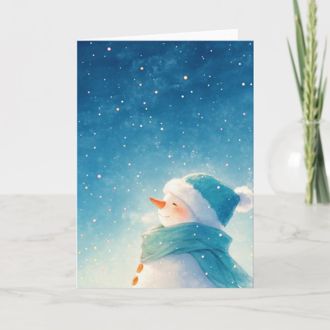Blissful Snögubbe Kort (Framsida)
