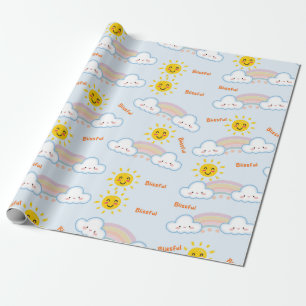 Blissful Sunshine & Rainbow Lycklig Clouds, Sol Presentpapper