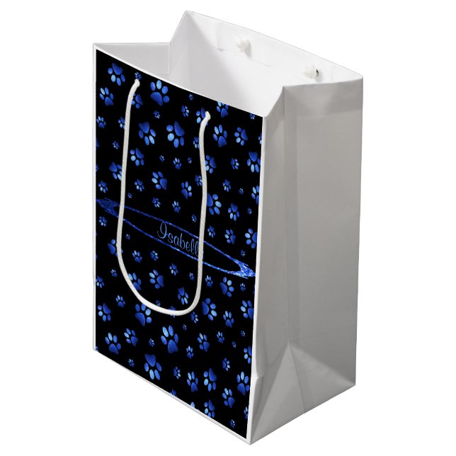 Blitt glitter hundfotsmönster Monogram  (Framsidan Vinklad)
