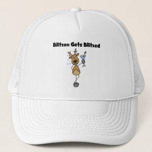 Blitzen Gets Blitzed Reindeer Tshirts and Gifts Keps