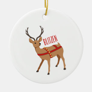 Blitzen Julgransprydnad Keramik