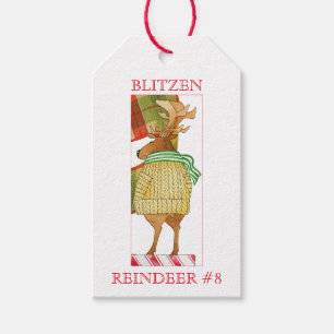 BLITZEN REINDEER Gift-Märkre Presentetikett
