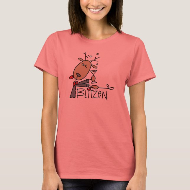 Blitzen Reindeer jul Tshirts och Gifts (Framsida)