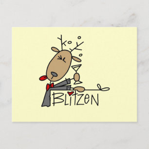 Blitzen Reindeer jul Tshirts och Gifts Helg Vykort