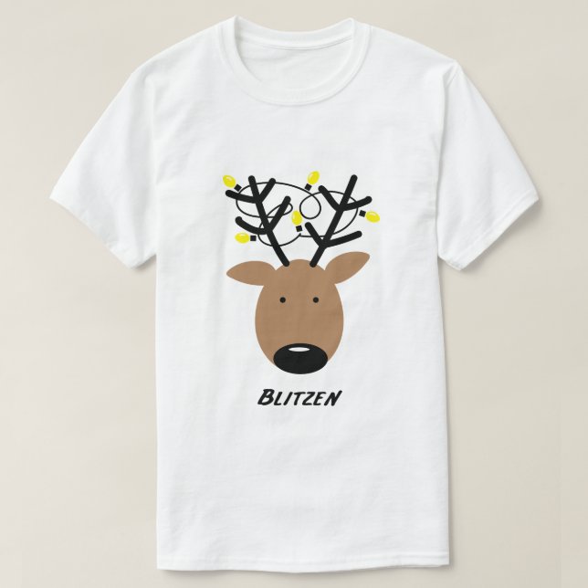 Blitzen Reindeer T Shirt (Design framsida)