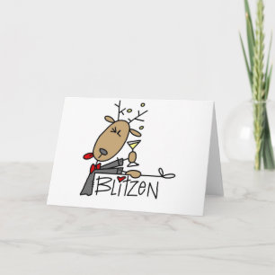 Blitzen Reindeer T-shirts och Gifts Helgkort