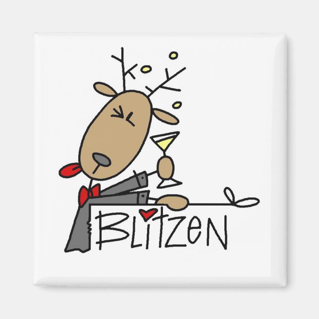 Blitzen Renhjort T-shirts och presenter Magnet (Framsidan)