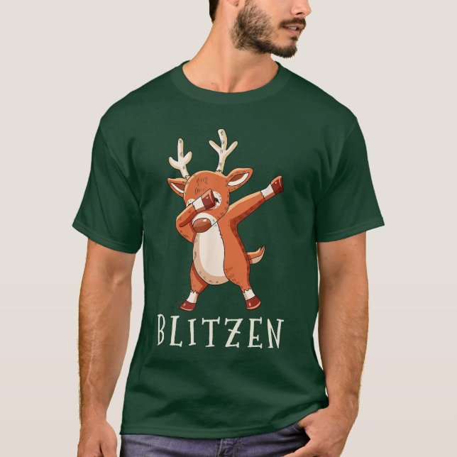 BLITZEN Santas Reins Family Matching Outfit Christ T Shirt (Framsida)