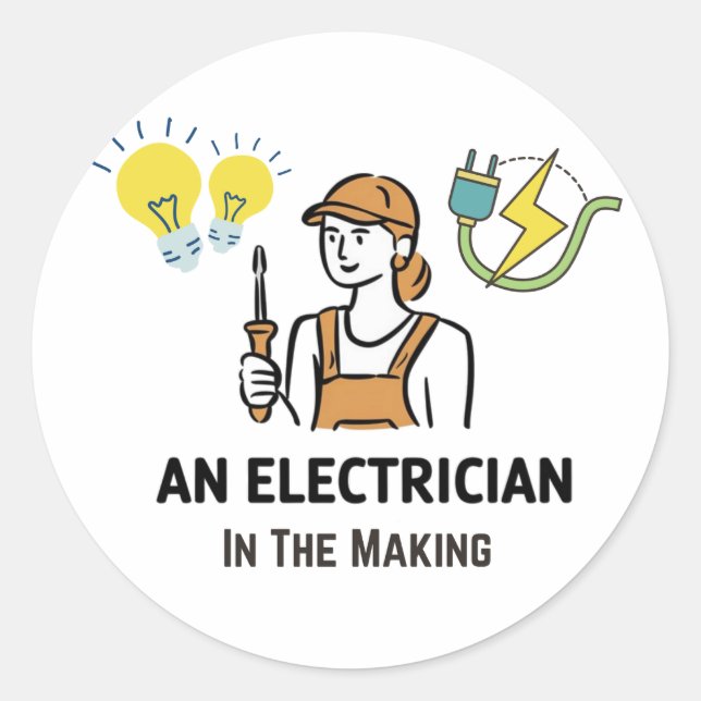 Blivande elektriker runt klistermärke (Framsida)