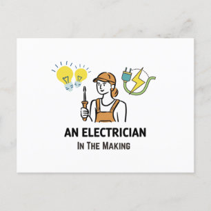 Blivande elektriker vykort