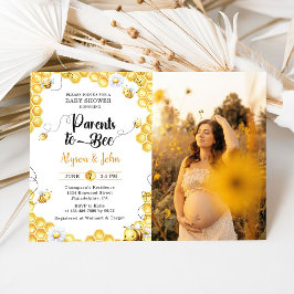 Blivande Föräldrar Bee Baby Shower Foto Inbjudan