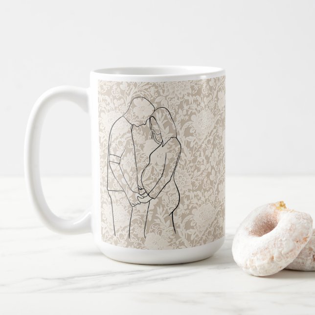 Blivande föräldrar Falsk spets Kaffemugg (Med munk)