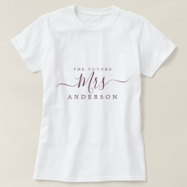 Blivande fru Chic Script Anpassat namn Brud att va T Shirt