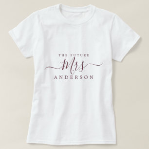 Blivande fru Chic Script Anpassat namn Brud att va T Shirt