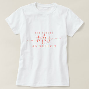 Blivande fru Chic Script Anpassat namn Brud att va T Shirt