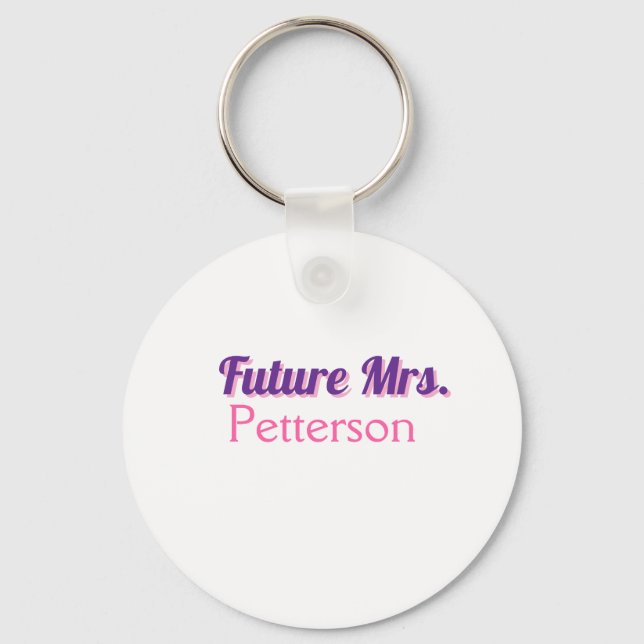 Blivande fru lägg till namn brud bröllop möhippa f nyckelring (Framsida)