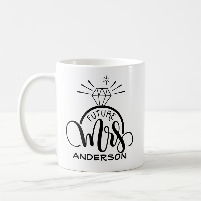 Blivande Fru - Personlig förlovning Kaffemugg (Vänster)