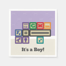 Blivande fysikers klossar Baby shower servetter