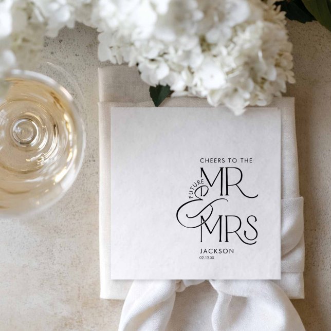 Blivande herr- och fru-frukostservietter pappersservett (Future Mr and Mrs paper napkins)